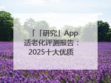 「研究」App适老化评测报告：2025十大优质应用名单发布