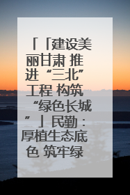 「建设美丽甘肃 推进“三北”工程 构筑“绿色长城”」民勤：厚植生态底色 筑牢绿色屏障