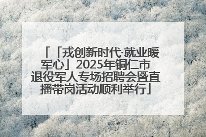 「戎创新时代·就业暖军心」2025年铜仁市退役军人专场招聘会暨直播带岗活动顺利举行