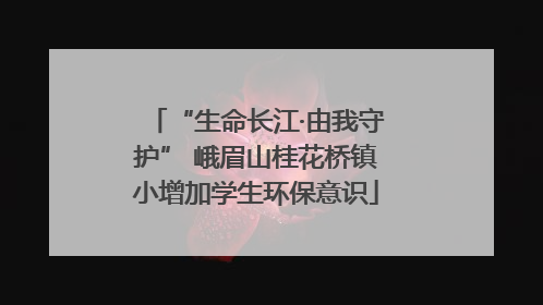 “生命长江·由我守护” 峨眉山桂花桥镇小增加学生环保意识