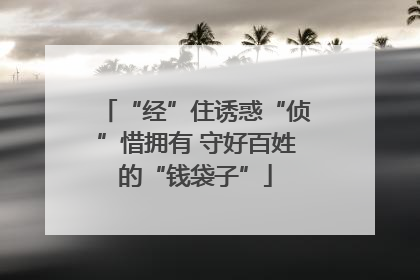 “经”住诱惑“侦”惜拥有 守好百姓的“钱袋子”
