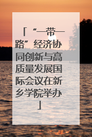 “一带一路”经济协同创新与高质量发展国际会议在新乡学院举办