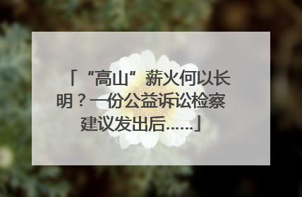 “高山”薪火何以长明？一份公益诉讼检察建议发出后……