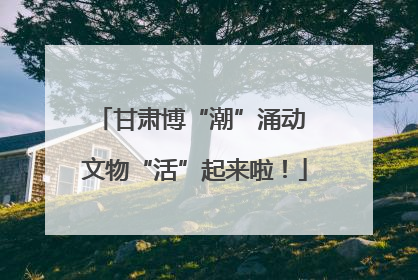 甘肃博“潮”涌动 文物“活”起来啦！