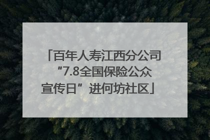 百年人寿江西分公司“7.8全国保险公众宣传日”进何坊社区