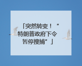 突然转变！“特朗普政府下令暂停搜捕”