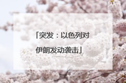 突发：以色列对伊朗发动袭击