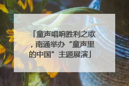 童声唱响胜利之歌，南通举办“童声里的中国”主题展演