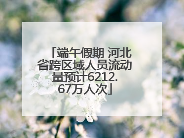 端午假期 河北省跨区域人员流动量预计6212.67万人次