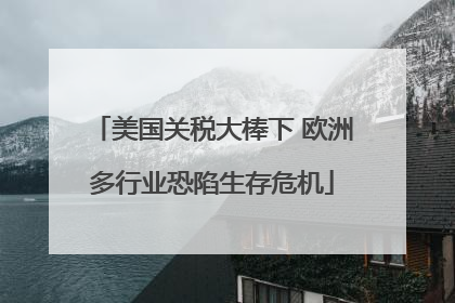 美国关税大棒下 欧洲多行业恐陷生存危机