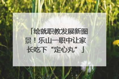 绘就职教发展新图景！乐山一职中让家长吃下“定心丸”