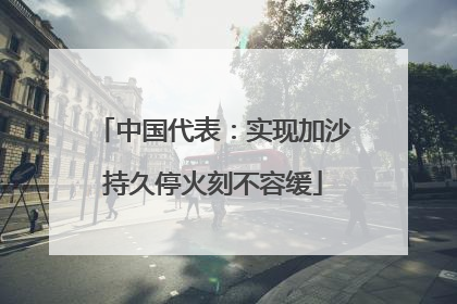 中国代表：实现加沙持久停火刻不容缓