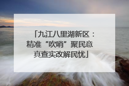 九江八里湖新区：精准“吹哨”聚民意 真查实改解民忧