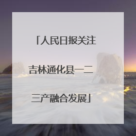 人民日报关注吉林通化县一二三产融合发展