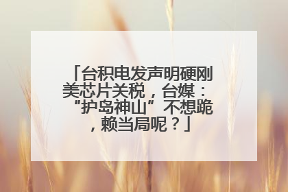 台积电发声明硬刚美芯片关税，台媒：“护岛神山”不想跪，赖当局呢？