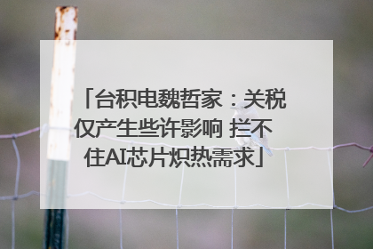 台积电魏哲家：关税仅产生些许影响 拦不住AI芯片炽热需求