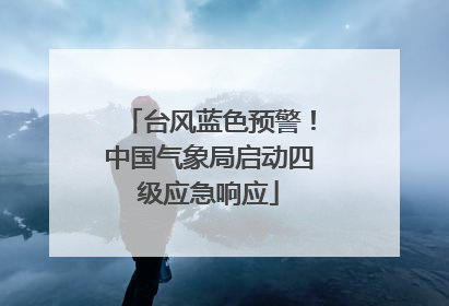 台风蓝色预警！中国气象局启动四级应急响应