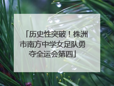 历史性突破！株洲市南方中学女足队勇夺全运会第四