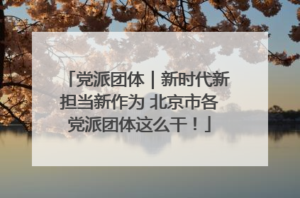 党派团体｜新时代新担当新作为 北京市各党派团体这么干！