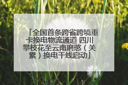 全国首条跨省跨境重卡换电物流通道 四川攀枝花至云南磨憨（关累）换电干线启动