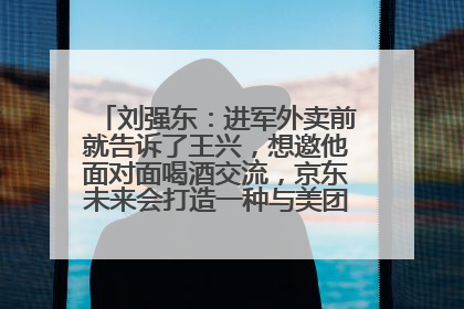 刘强东：进军外卖前就告诉了王兴，想邀他面对面喝酒交流，京东未来会打造一种与美团不同的商业模式