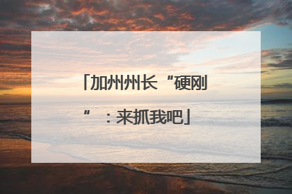 加州州长“硬刚”：来抓我吧