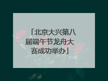 北京大兴第八届端午节龙舟大赛成功举办