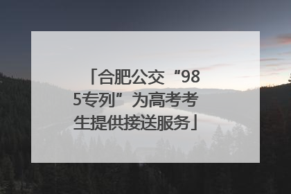 合肥公交“985专列”为高考考生提供接送服务