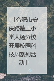 合肥市安庆路第三小学大杨分校开展校园科技周系列活动