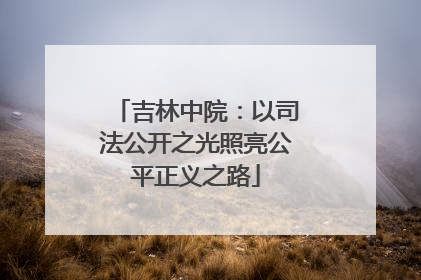 吉林中院：以司法公开之光照亮公平正义之路
