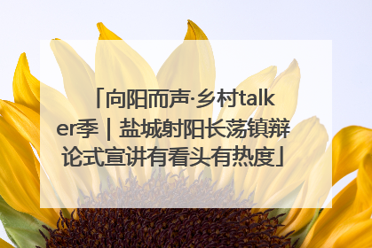 向阳而声·乡村talker季｜盐城射阳长荡镇辩论式宣讲有看头有热度