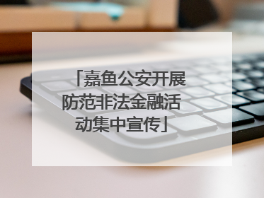 嘉鱼公安开展防范非法金融活动集中宣传