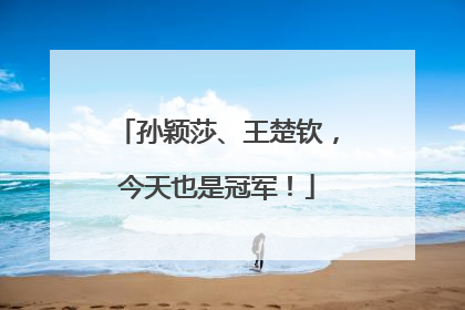 孙颖莎、王楚钦，今天也是冠军！
