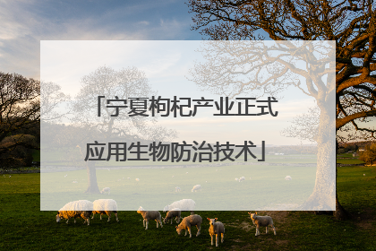 宁夏枸杞产业正式应用生物防治技术