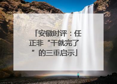 安徽时评：任正非“干就完了”的三重启示