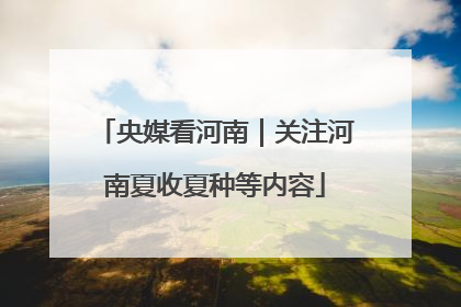 央媒看河南｜关注河南夏收夏种等内容
