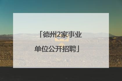 德州2家事业单位公开招聘
