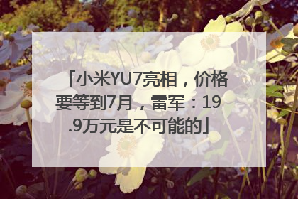 小米YU7亮相，价格要等到7月，雷军：19.9万元是不可能的