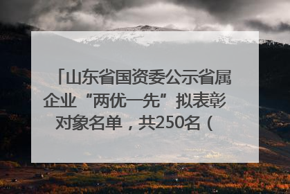 山东省国资委公示省属企业“两优一先”拟表彰对象名单，共250名（个）党员和党组织