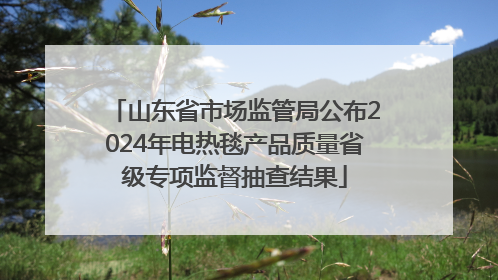 山东省市场监管局公布2024年电热毯产品质量省级专项监督抽查结果