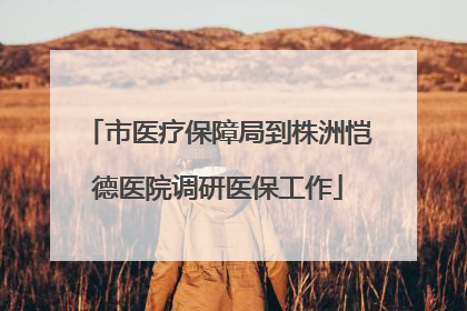 市医疗保障局到株洲恺德医院调研医保工作