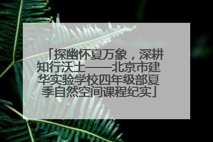 探幽怀夏万象，深耕知行沃土——北京市建华实验学校四年级部夏季自然空间课程纪实