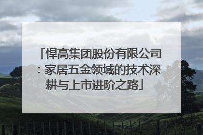悍高集团股份有限公司：家居五金领域的技术深耕与上市进阶之路
