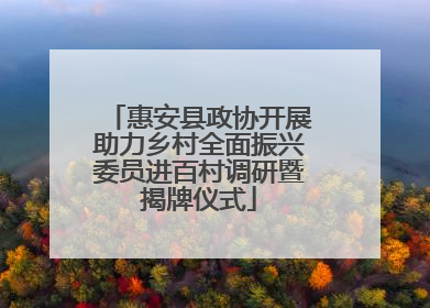 惠安县政协开展助力乡村全面振兴委员进百村调研暨揭牌仪式