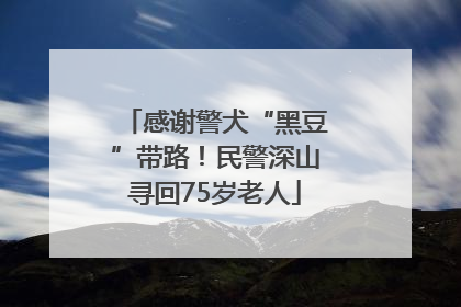 感谢警犬“黑豆”带路！民警深山寻回75岁老人