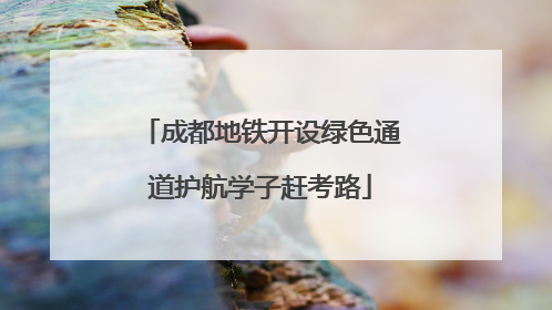 成都地铁开设绿色通道护航学子赶考路
