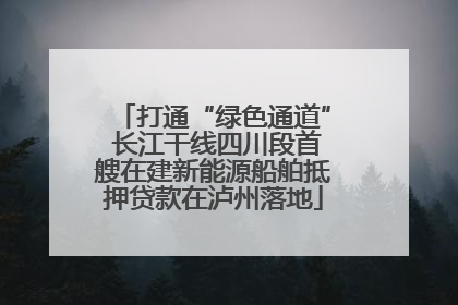打通“绿色通道” 长江干线四川段首艘在建新能源船舶抵押贷款在泸州落地