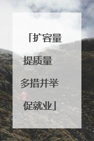 扩容量提质量 多措并举促就业