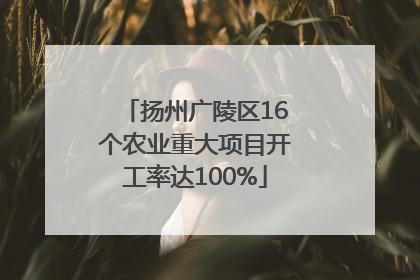 扬州广陵区16个农业重大项目开工率达100%