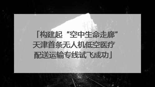 构建起“空中生命走廊” 天津首条无人机低空医疗配送运输专线试飞成功